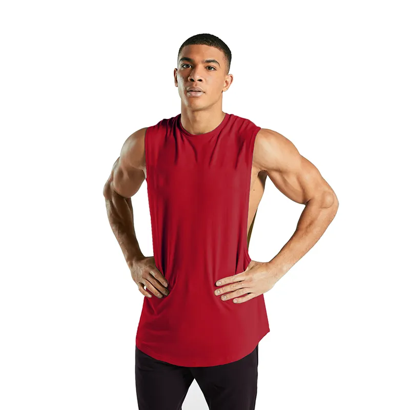 Wholesale Custom Logo Size and Color OEM Quick Dry Men Gym Vest Sport Singlet Workout Tank top Tees