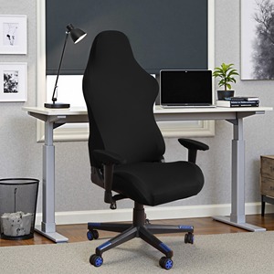 Housse de <span class=keywords><strong>chaise</strong></span> de jeu élastique en soie de lait de couleur unie Housse pour écouteurs Jeu d'ordinateur Internet Café Housse de <span class=keywords><strong>chaise</strong></span> compétitive Ensemble de 6 pièces - Product Image 1