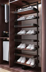 أرفف أحذية دوّارة بزاوية 360 درجة بتصميم حديث بأفضل خدمة من واحد لخزانة الملابس