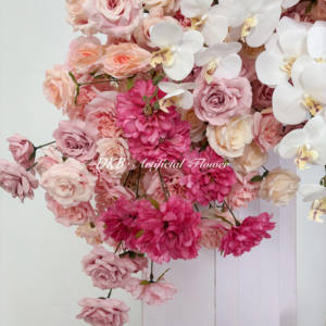 Decoración Colgante de Rosas Artificiales de Seda de Alta Calidad al por Mayor, en Rosa y Blanco, Tamaños Personalizables, para Decoración de Bodas al Aire Libre - Product Image 4