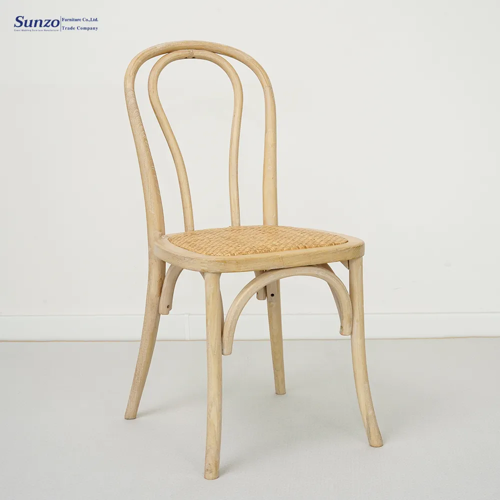 핫 세일 결혼식 쌓을 수있는 등나무 좌석 Thonet 나무 의자 silla de boda