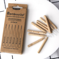 Brosses interdentaires avec manche en bambou Nettoyant d'hygiène buccale réutilisable antibactérien écologique Choix de fil dentaire