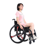 Silla de Ruedas Deportiva de Fibra de Carbono Ligera y Profesional, Modelo SC01, con Ruedas Traseras Grandes de 24'', Plegable y Manual