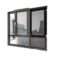 Ventana Corredera de Aluminio y Vidrio Minimalista con Marco Delgado, Vista Panorámica Amplia, Aislamiento Térmico para Oficinas Comerciales