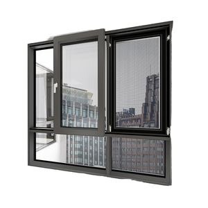 Ventanas Corredizas de Aleación de Aluminio con Rotura de Puente Térmico, Doble Acristalamiento de Vidrio Templado, Plegables Integradas de Acero Inoxidable, Modernas - Product Image 1