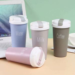 Minimalist Plastic Tumbler With Lid Leak Proof Office <b>Cup</b> Water Milk Coffee <b>Tea</b> Straight <b>Cup</b> Design - Product Image 1