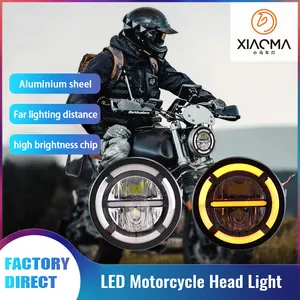 Nieuwe Hot Selling 5.75 Inch Ronde Motorfiets Koplamp Grootlicht Dimlicht Richtingaanwijzer Drl 12V 36V Rijkoplamp