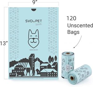 Sacs à déjections pour chats et chiens à base d'amidon de maïs avec poignée, sacs à déjections extra épais et anti-fuites pour chats et chiens, parfum lavande - Product Image 5