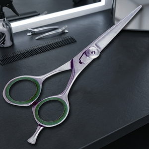 กรรไกรตัดผมมืออาชีพสำหรับร้านเสริมสวย แบรนด์ Barber Salon Beauty OEM ผลิตจากสแตนเลส สำหรับคนถนัดขวา 32 ฟัน ด้ามจับขนาดกลาง - Product Image 6