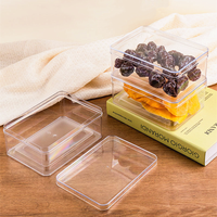 Boîte alimentaire carrée transparente en acrylique PS de haute qualité, de qualité alimentaire, personnalisable, pour desserts, biscuits, tiramisu, gâteaux, recyclable