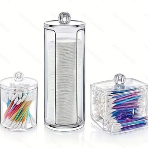 กระป๋องใส่สำลีทรงกลมสำหรับใช้ในห้องน้ำภาชนะบรรจุเครื่องสำอางที่ใส่สำลีในห้องน้ำ - Product Image 1