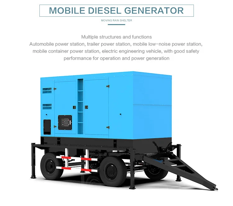 Silent trailer portable type 300kva mobile trailer diesel generator with Cummins NTA855-G1A