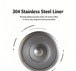 Magazzino USA Tazza da Viaggio per Caffè 380ml a Doppia Parete in Acciaio Inox 304/18/8 Termica Isolata con Coperchio <span class=keywords><strong>Piccolo</strong></span> <span class=keywords><strong>Thermos</strong></span> 6-12 Ore di Conservazione del Calore - Product Image 2