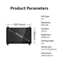 Vente en gros d'usine : Écran Raspberry Pi 10,1 pouces à haute luminosité (1000 cd/m²), interface RGB, modules LCD tactiles 1024x600