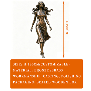 Statue de femme moderne grandeur nature en bronze – Sculpture féminine extérieure coulée sur mesure, couleur personnalisée, sculpture très détaillée pour jardin - Product Image 4