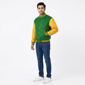 Veste universitaire d'hiver à col montant aux couleurs magnifiques, logo de marque personnalisé, en molleton de coton, dernier style pour hommes - Product Image 1