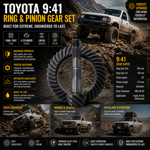 ชุดเฟืองท้ายประสิทธิภาพสูง 8 นิ้ว 4 สูบ สำหรับ Toyota Hilux <span class=keywords><strong>LN106</strong></span> อัตราทด 9x41 27-Spline อัพเกรดสำหรับออฟโรด - Product Image 2