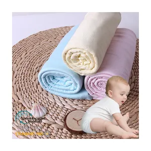 Ready To Ship Weft Knit Baby Thermal Organic 70% Bamboo Fiber 30% Cotton 130gsm Single Bamboo Jersey Fabric