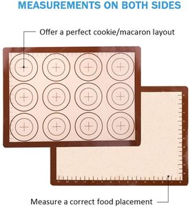 Tapis de cuisson en silicone écologique de qualité professionnelle avec règle – Outil de pâtisserie et de cuisson - Product Image 3