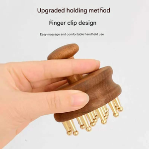 Peine de Masaje <span class=keywords><strong>para</strong></span> Gatos de Sándalo Rojo de Lujo, Herramienta de Acupresión de Dientes Anchos de Latón <span class=keywords><strong>para</strong></span> el Cuidado del Cuero Cabelludo, Regalo Portátil <span class=keywords><strong>para</strong></span> Mujeres - Product Image 6