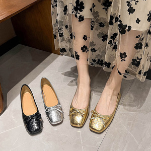 Ballerine basse da donna leggere a punta quadrata scarpe basse Casual per le stagioni autunnali estive con chiusura a Slip-On traspirante - Product Image 3