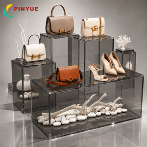 Présentoir de Vitrine Personnalisé en Acrylique Translucide pour Bijoux, Chaussures, Sacs, Montres, Cosmétiques, Parfums – Plateforme Cube Rehausseur - Product Image 1