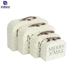 Useful Cardboard <b>Suitcase</b> Gift <b>Box</b> Cardboard Vintage <b>Suitcase</b> Packaging Boxes with Handle - Product Image 2