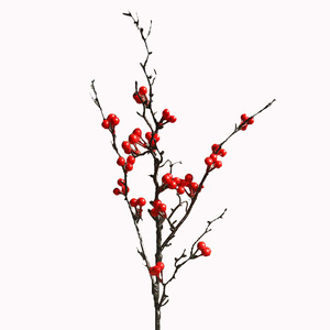 Yihua Floral Art – Branches de houx artificielles, fleurs en soie rouges, décorations de fruits artificiels pour la maison, l'hôtel, arrangements de style zen - Product Image 5