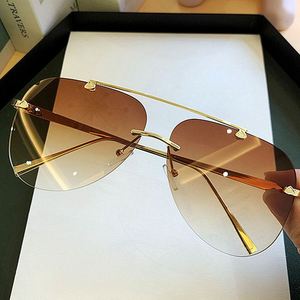 Gafas de Sol de Piloto Vintage Personalizadas de Fábrica, Baratas, al por Mayor, con Montura de Aleación sin Aro, Degradado, Metálicas, Ovaladas, de Aviación, para Hombre y Mujer - Product Image 5