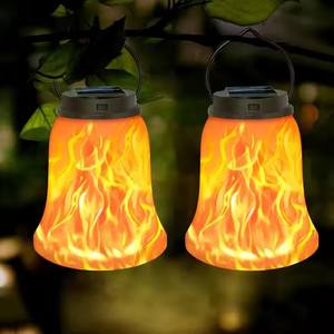 Linternas colgantes solares para exteriores Shingel, luces solares en forma de campana para Patio, jardín, camino, decoración, lámpara de llama - Product Image 6