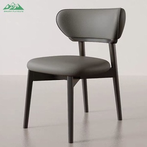 Sedia da pranzo moderna Wayon <span class=keywords><strong>in</strong></span> legno per soggiorno con <span class=keywords><strong>tessuto</strong></span> imbottito beige e gambe <span class=keywords><strong>in</strong></span> legno nero per ufficio domestico - Product Image 3