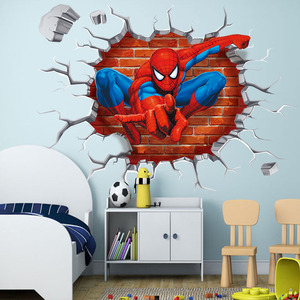 Autocollant Mural à thème <span class=keywords><strong>Spiderman</strong></span> en <span class=keywords><strong>3d</strong></span>, décoration murale, pour les chambres d'enfants, pour la maison, pour garçons, 1 pièce - Product Image 4