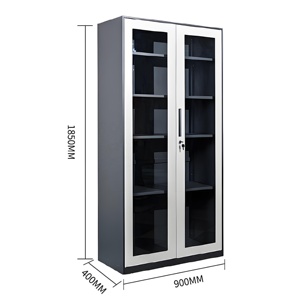 Commercial Steel Filing Cabinet with Swing Glass Door Durable Steel Cupboard with Glass Front for <strong>Office</strong> <strong>Storage</strong> - Product Image 2