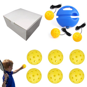 Water Sand Fillable Round Blue Base Bounce Back Ball Screw Cap Seal Anti Tip Design Pickleball Practice <b>Trainer</b> Set Pro Kit - Product Image 3