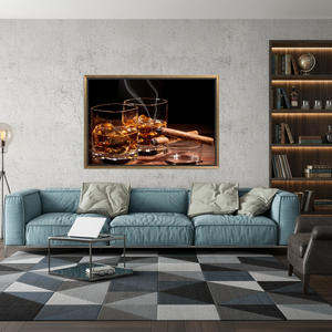 Elegant Printed Canvas Artwork for Modern Man Cave Decor,<b>GOLD</b> <b>FRAMED</b> CANVAS - Product Image 2