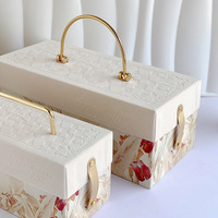 Emballage de cadeau de mariage de luxe, boîte cadeau d'affaires avec couverture en velours pour cadeau