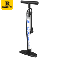 Pompe à pied haute pression BAIMEI 160 PSI avec manomètre, corps entièrement en acier, pour valves Schrader, Presta, Dunlop, pour pneus de vélo de route et VTT