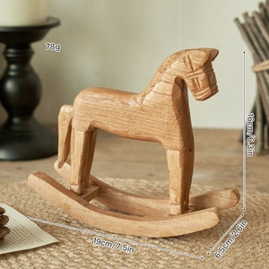 Scandinavian Style Hand-Carved Engraved Pine <strong>Wood</strong> Rocking Horse Eco-Friendly Christmas Desktop <strong>Decoration</strong> <strong>for</strong> <strong>Home</strong> or Office - Product Image 6