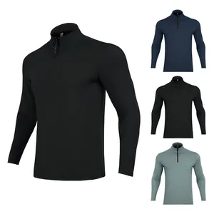 Tripulação Pescoço Hoodies Dos Homens Esporte Bairro 1/4 Zip Pescoço Golf Pullovers Zíper Moletons Impressão Personalizada Pullover Zip Collar