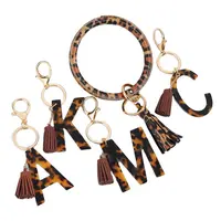 Tua Letters Vòng Tay Key Chains Vòng Vòng Bangle Key Ring Chain Da Keychain Bracelet Cho Phụ Nữ Cô Gái