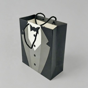 Wholesale Stock <strong>Groomsmen</strong> Tuxedo Elegant Suit Pattern Paper <strong>Bag</strong> Printed <strong>Gift</strong> Tote <strong>for</strong> Men's Father's Day Wedding Party Packaging - Product Image 3