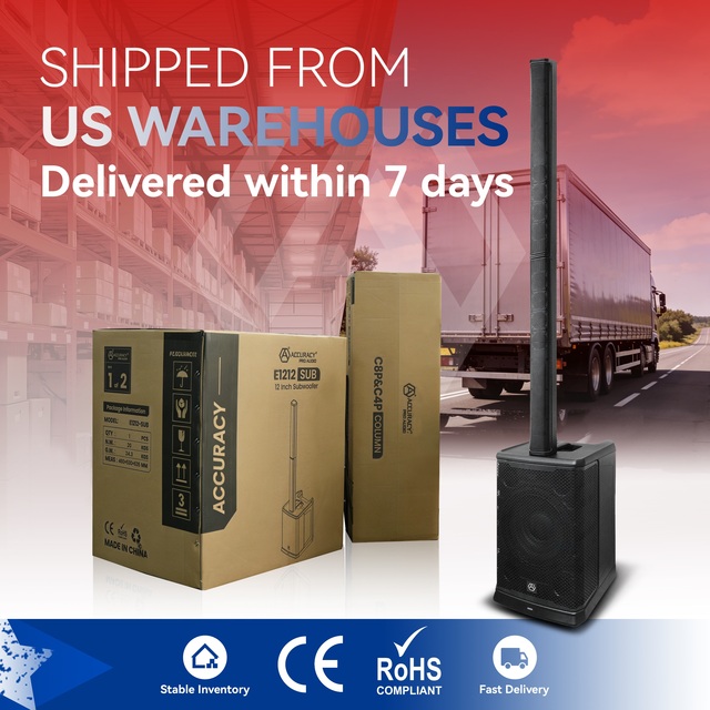 [US Warehouse]Accuracy Pro Audio E1212 1000W RMS High Power Portable Detachable Sound System Active Column Speakers
