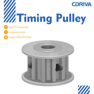 Polea de distribución T5 de aluminio, acero y hierro fundido anodizado negro Cdriva, polea de transmisión con 10, 12, 14, 15, 16, 18, 20 dientes - Product Image 2