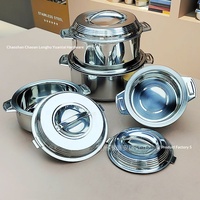 Ensemble de 4 casseroles isothermes en acier inoxydable, style américain, pour cuire le riz, boîte à lunch, portable, hermétique, usage commercial, cantine