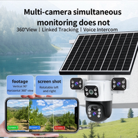 Telecamera Solare a Tre Lenti 6MP con Visione Notturna a Colori, Impermeabile, Audio Bidirezionale, Rilevamento Movimento, Controllo Remoto da Cellulare per Esterni