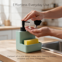Distributeur de savon manuel rechargeable pour lavabo de salle de bain, conception en plastique durable