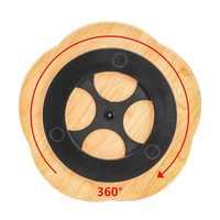 Partyplate met 6 compartimenten, draaibaar bamboe dienblad voor hapjes en fruit