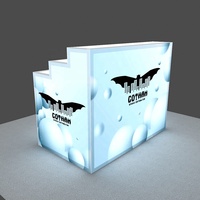 Comptoir de stand d'exposition pliable de 1,2 m avec rétroéclairage LED, en aluminium SEG, impression personnalisée, table à niveaux