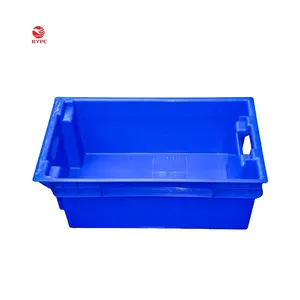 Solid Nestable and stackable plastic fish box / container / freezer tray for poultry plant