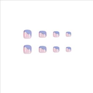 Oem Private Label Nieuwe Tenen Valse Nagels 24 S/box 3d Franse Ontwerpen Voet Valse Kunstnagel Tips Vierkante Druk Op Teennagels - Product Image 2